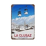 la clusaz station meteo Plaque en métal rétro vintage classique pour maison, cuisine, bar, restaurant, café, dîner, pub, garage, bureau, taverne, chambre, cave, mur, etc