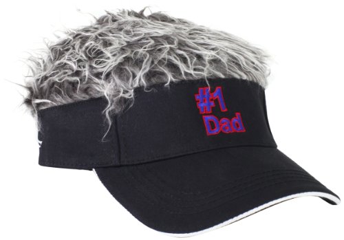 Flair Hair Men's Number 1 Dad with Hair, Black, One Size