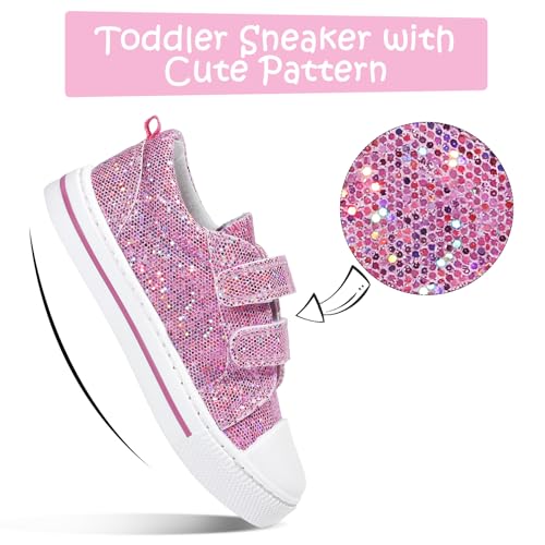 Image of K KomForme Toddler Sneakers Girls Shoes with Dual Hook and Loops | Comfortable, Lightweight
