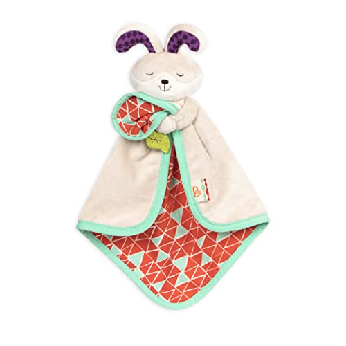 Image of B. toys – Baby Bunny Security Blanket with Soft Plush Fabric – Sensory Comfort Lovey with Crinkle Spot for Newborns & Infants – Baby Toys & First Blanket for Soothing Comfort – 0 Months+