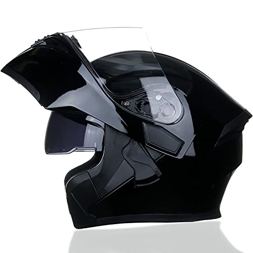 Letetexi Bluetooth Integrado Casco Moto Modular HD Negro Marrón Lente Auriculares y Micrófono Integrados Casco de Carreras de Cara Completa Diseño 54~63CM Cover