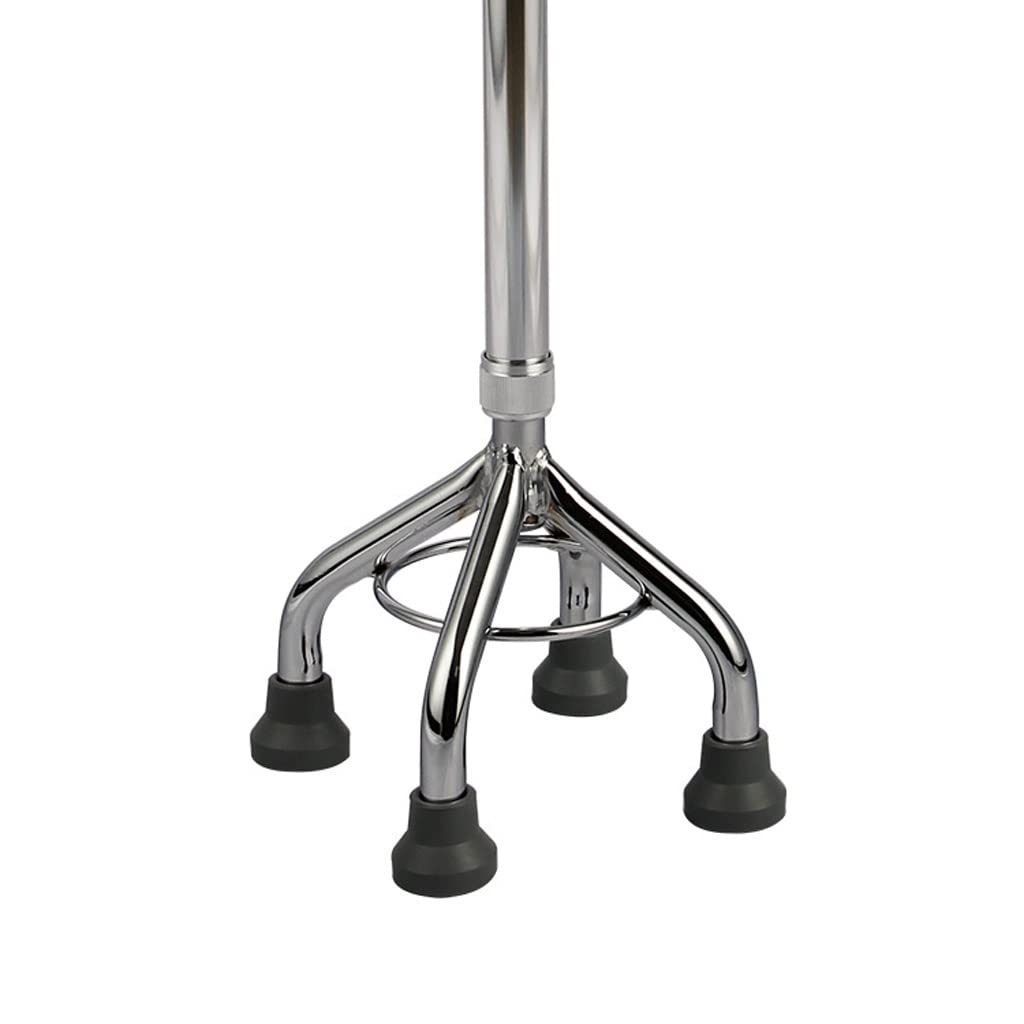 Bastone telescopico Multifunzionale Leggero e Portatile per Anziani, Regolabile in Altezza, a Quattro Gambe, galvanizzato.