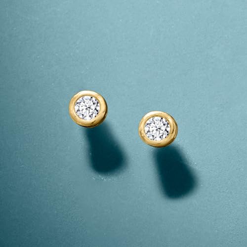 Ross-Simons 0.10 ct. t.w. Bezel-Set Lab-Grown Diamond Stud Earrings in 18kt Gold Over Sterling4