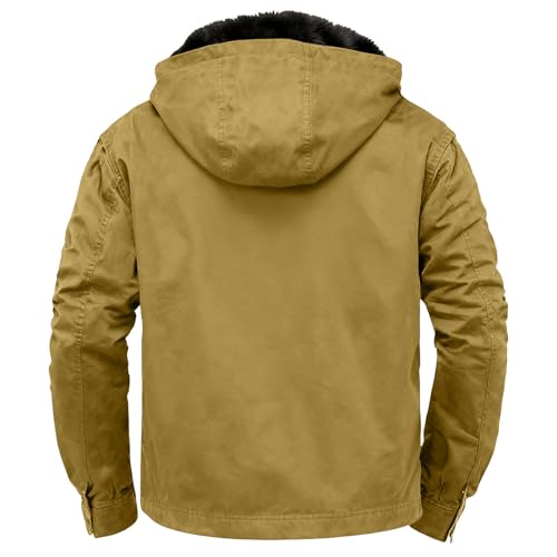 Chaqueta térmica de forro polar para hombre con capucha invierno 7