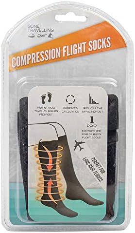 Compression Flight Socks Stockings for Men and Women - Graduated Athletic Fit for Long Haul Flying - Pair of Compression Travel Socks for Better Blood Circulation and Recovery