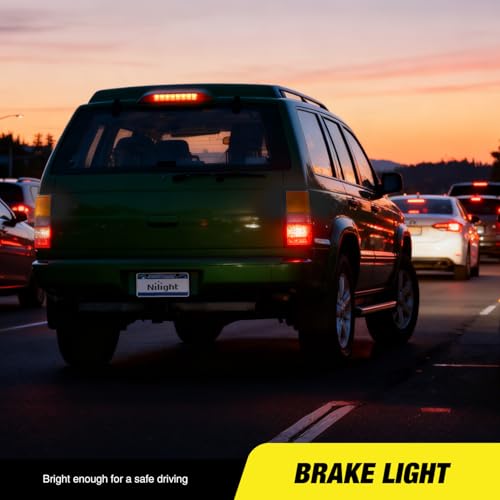 Image of Nilight Third Brake Light Tail High Mount 3rd Stop Lights Smoked Lens Compatible with Nissan Pathfinder 1993 1994 1995 Van SUV Rear Center Cab Lamp