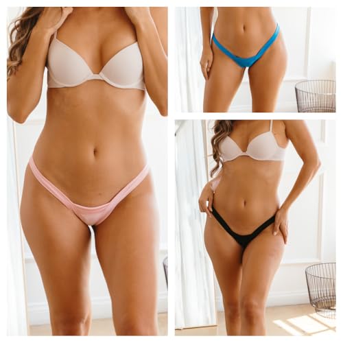 Pin Up Doll Comfort Heart Back Thong Underwear, Low Rise, Women's Thongs, Wide Band for Comfort, Bikini, G-String, Runs Small2