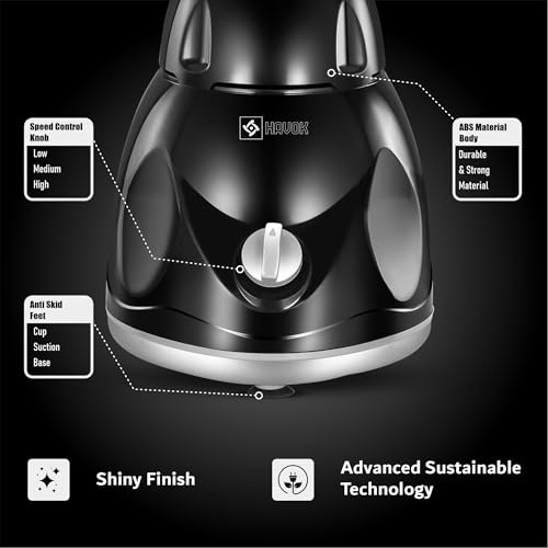 Image of Havok 750W Mixer Grinder for Kitchen with 3 Stainless Steel Jars | Heavy Duty 20000 RPM Motor Mixie for Spices Chutney Smoothies | Rust-Resistant Blade | Overload Protection | 1.5L Large Blending Jar