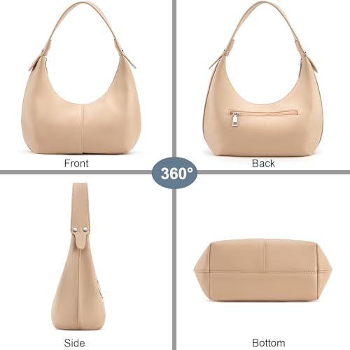 NIUEIMEE ZHOU Crescent Shoulder Bags for Women Vegan Leather Hobo Handbag Slouchy Tote Purses2