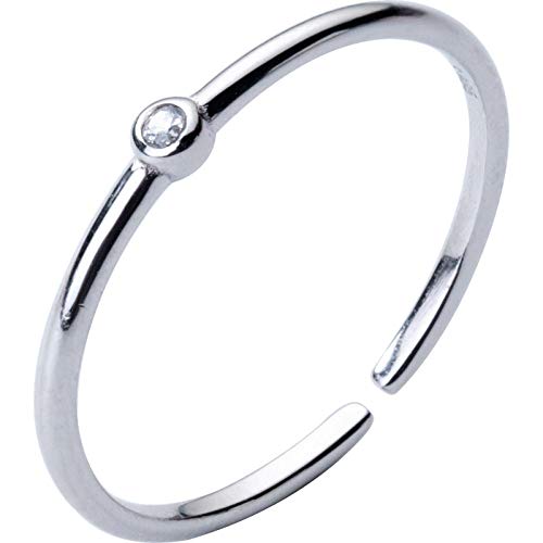 Bague ajustable pour femme solitaire élégant anneau ouvert mariage