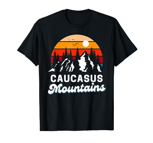 Caucasus Mountains Outdoor Hiking Nature Retro Souvenir T-Shirt