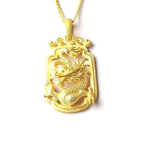 Amazon | [プリマゴールド] 純金 メンズ 龍モチーフ ペンダント