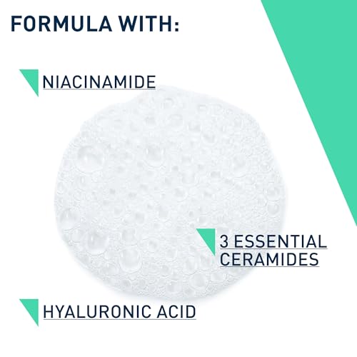 CeraVe Foaming Cleanser Face Wash for Normal to Oily Skin, with Niacinamide & 3 Essential Ceramides, Gentle Fragrance-Free, Non-Comedogenic, Dermatologist Developed Daily Cleanser, 236ml
