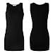 Moxeay Extra Long Tank Top for Women Stretch Cotton Tank Top Layering Tank Top(M, Black&White)