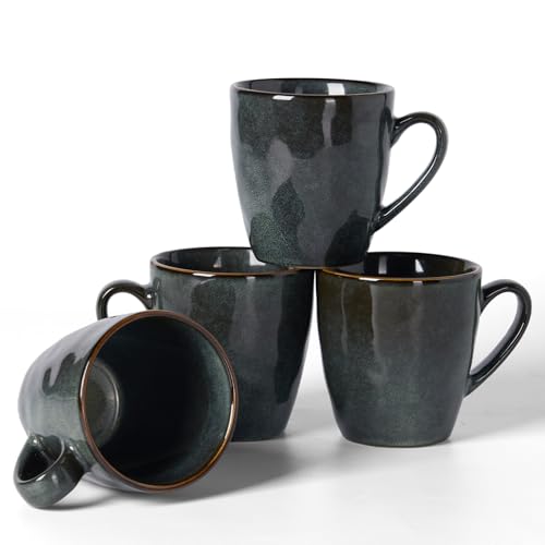 famiware Coffee Mug Set of 4, Ocean Round 11.5oz Coffee Cup Set with Handle by famiware - Used condition - US$25.49