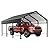JY QAQA 12 x 15 FT Metal Carport Kits with Galvanized Steel Roof, Heavy Duty Metal Carport Canopy, Outdoor Car Tent Metal Garage Shelter for Car, SUV, Truck and Boats