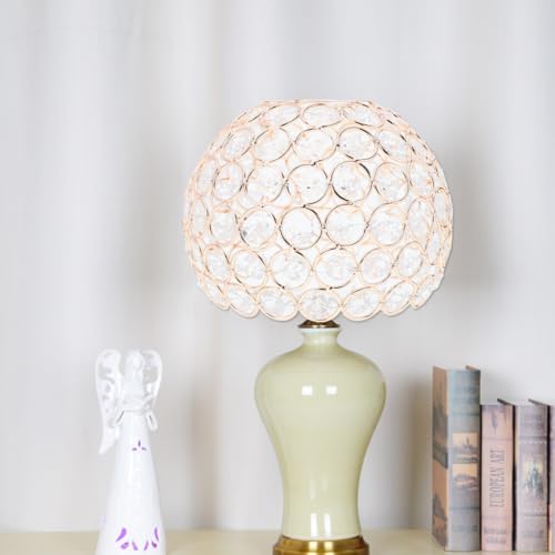 Image of Angoily 6.3 Inch Iron and Rhinestone Lampshade Decorative Ceiling Light Cover for Wall and Floor Lamps