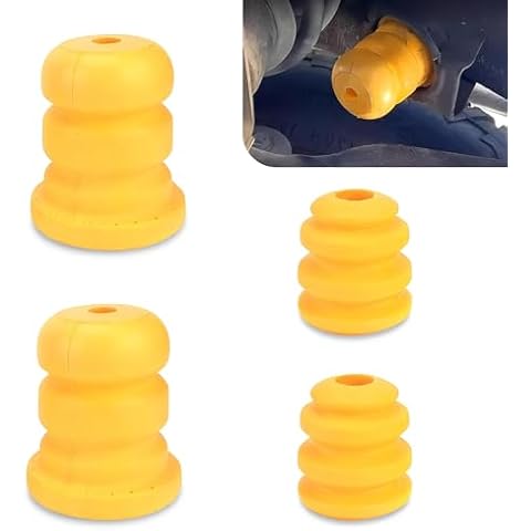 Gseigvee 4 Pack Car Front Lower Suspension Bump Rubber Pad, Vehicle Shock Absorbing Buffer Blocks, Compatible with Cadillac Chevrolet GMC Replacement OEM #15153958 15039397 (Yellow) Cover