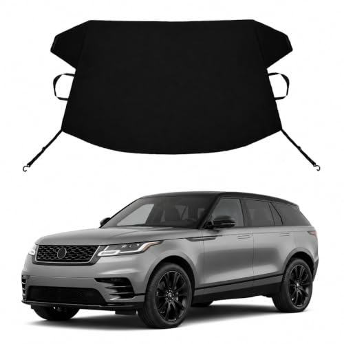 Image of Velar Custom Windshield Cover for Ice and Snow L-and R-Over Velar Heavy Duty 600D Oxford Fabric Windshield Protector Fit Waterproof Frost Snow Cover Winter Car Accessories