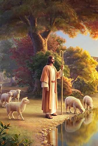 WZVZGZ 500 Piece Jigsaw Puzzle Jesus Lake Christian School Supplies Challenge Educational Game for Adults Animal Plant Wooden Nature Floor Props Kid Gift Unzip Toy Difficult