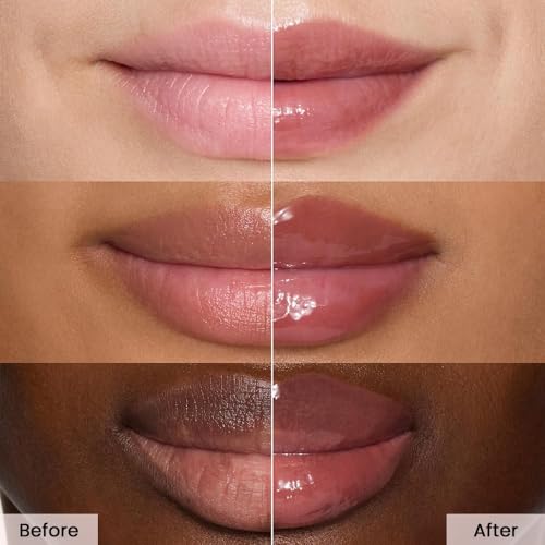 Image of FeiCuiYun Lip Tinted Glowy Balm Hydrating Tinted Lip Serum Lip Gloss, Ultra-Hydrating Natural Vegan Lip Balm, Sheer-Tinted Shine & Hydration, Soothes & Softens Dry Lips Skincare (Warm Rose)