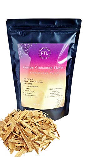 GOURMET CEYLON CINNAMON FLAKES (PIECES) 75g (2.64oz) |TRUE CINNAMON| NOT CASSIA|Non-GMO| Lowest Coumarin | Does Not Cause Liver Damage |Vacuum Sealed| For Cinnamon Tea or Freshly Ground Cinnamon in Desserts, Baking, Cinnamon Rolls