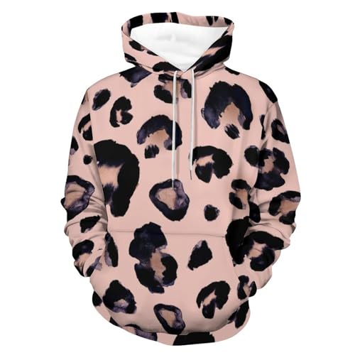 Sweats à capuche manche longue pour vos sorties citadines en look léopard noir