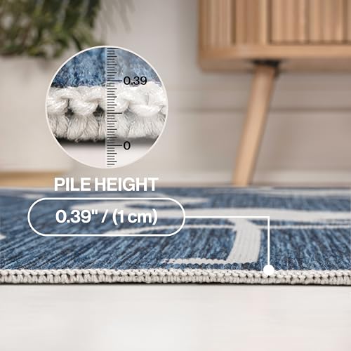 JONATHAN Y Flamingos Two-Tone Indoor Outdoor Runner Rug 2X8 Navy/White, Liana Casual Coastal for Backyard, Patio, Porch, Easy-Cleaning, High Traffic, Pet-Friendly, Non-Shedding (TSN401B-28) - Image 6