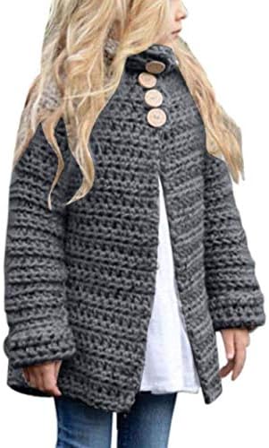 Toddler Baby Girls Autumn Winter Clothes Button Knitted Sweater Cardigan Cloak Warm Thick Coat
