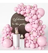 Light Pink Balloons, 125 PCS Assorted Sizes 18 inch, 12 inch, 10 inch, 5 inch - Great for Birthda...