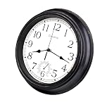 Crosstime Outdoor Clock Waterproof with Thermometer, Vintage Garden Clocks Outdoor Wall Clocks for Garden Patio Pool Bathroom Home Decor,12 Inch/30cm Bronze,Indoor/Outdoor