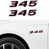 Pair 345 Emblem Side Rear Fender Badge Body Sticker Decal Logo Nameplate 3D Raised Strong Adhesive Replacement for 345 (Redline)
