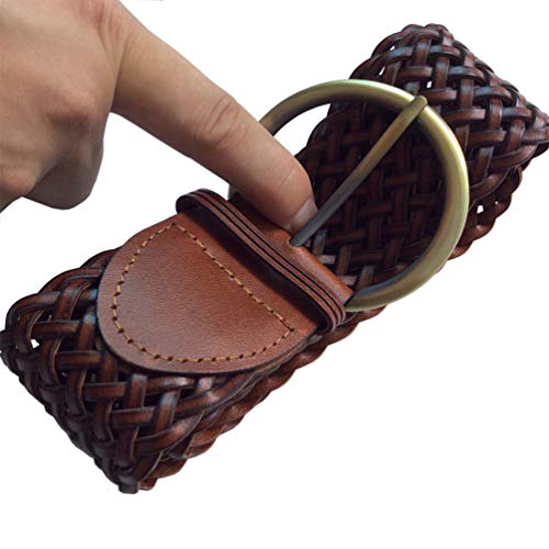 Women's Braided Leather 2Inch Wide Belts For Women Dress Waistbands Corsets Belt(Coffee) #TOP1