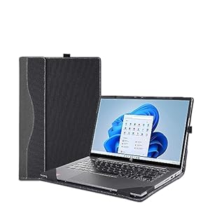 Cover Case for 15.6” HP Envy x360 2-in-1 Laptop 15t-fe 15-fh 15z-fh 15-fe 15-ew 15t-ew 15z-ey & HP Pavilion x360 Convertible 15t-dw 15-er,PU Leather Protective Shell Detachable Laptop Bag(Dark Grey)