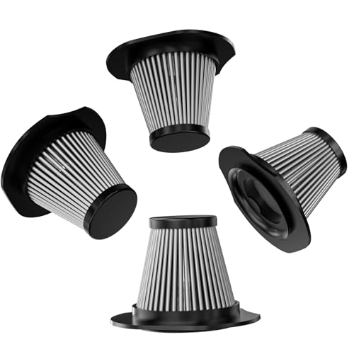 TEMOLA Filtro de Acero Inoxidable HEPA de 4 Piezas, Aspiradora Coche TS10BS, Filtro de Acero Inoxidable HEPA Lavable y Reutilizable con Filtración Eficaz, para Aspirador de Mano Potente. 4 Pack