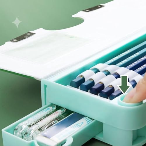 Image of Parshya Plastic Multifunctional Cute School Pencil Box,Dinosaur Compass For Boys,Geometry Kids With Inbuilt Scissor,Ruler,Eraser & Sharpener,Magnetic Box,Best Gifts (Multicolor)