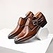 Imagen de sekiueo Zapatos De Vestir para Hombre Mocasines con Hebilla Y Punta De ala Zapatos Oxford Informales De Negocios