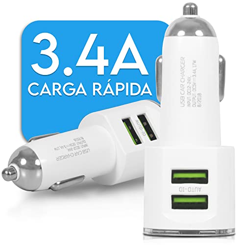 Carregador Veicular 3.4A Carga Rápida Automotivo 2 Entradas para Cabo Usb Celular Tablet