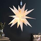 Moravian Star Tree Topper,17.7“ Bethlehem Star Lighted Star Pendant Light,PVC Paper Lantern Lights...