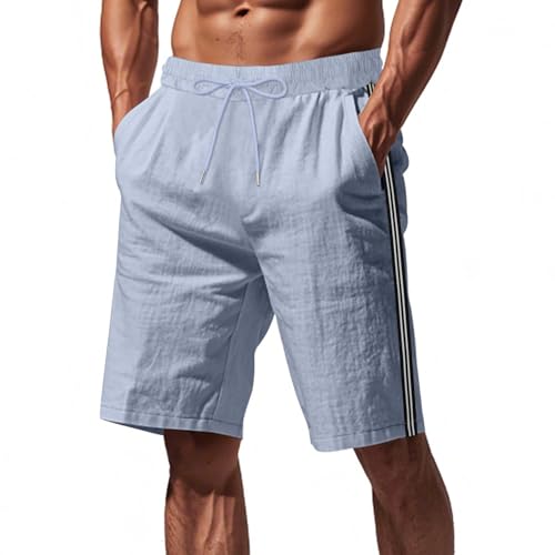 Shorts deportivos casuales para hombre talla Large azul claro miniatura 2