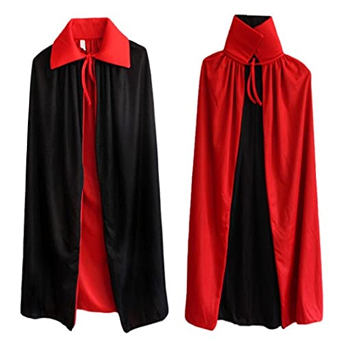 [XSAJU] コスプレ マント ブラック レッド リバーシブル ロング 海賊 ドラキュラ ハロウィン イベント衣装 (140cm)の商品画像（Amazon）