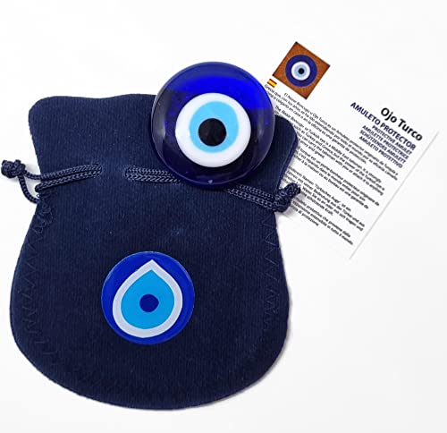 Imán decorativo ojo turco azul redondo miniatura 3