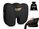 TostiTosti Premium Seat Cushion | Activated Charcoal Memory Foam | Ergonomic Orthopaedic Support for Office Chair, Car and Wheelchair | Odour Resistant | Suede and Velvet Carrier Bag