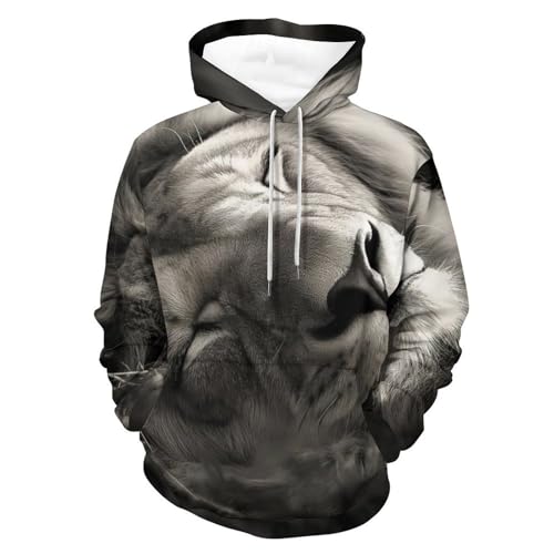 Sweatshirt Lion endormi avec finitions haut de gamme et imprimé graphique durable