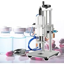 Vial Crimper Machine - Pure Pneumatic Type, 30-60 Pcs/Min Aluminum Plastic Pneumatic Semi-Automatic Sealing Machine - Height Adjustment + Foot Switch,20mm