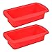 TIMESETL 2 Pezzi Stampo Plumcake Silicone Alimentare, Antiaderente Stampo Pane in Cassetta per Toast Caramelle Forniture per Fai da Te Torta (26,5x14,5x6cm, Rosso)