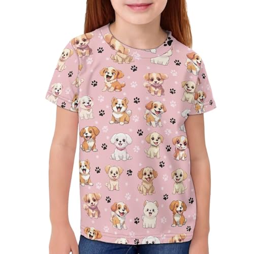 Image of WELLFLYHOM Kids Tshirts Girls Boys Short Sleeve Crewneck Tees Shirts Casual Sport Pullover Tops Size 3-16 Years