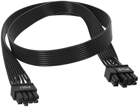 8 Pin PCIe GPU Power Cable 25 Inch 18AWG, 8 to 6+2 Pin Male to Male, Only for EVGA Supernova Modular PSU, Black