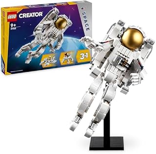 LEGO Creator 3w1 Astronauta do przebudowania na psa lub odrzutowiec, zestaw edukacyjny dla dzieci i nastolatków od 9 lat, zabawka konstrukcyjna dla dzieci, prezent dla fana kosmosu, 31152