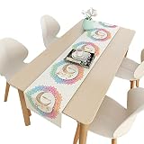 Ramadan Table Runner for Dining Table, Gold Moon Table Runner Rectangle Square Oval Round Table Deco